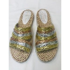 Sophia Webster Ines Metallic Espadrille Sandal NWOT, Size 40